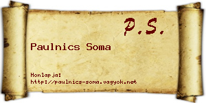Paulnics Soma névjegykártya